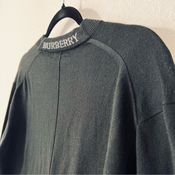Burberry Button Up Sweater Black Medium - Picture 4 of 10